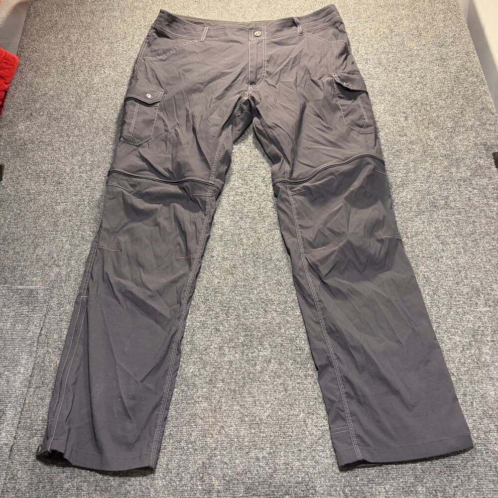 Kuhl Stealth Renegade Convertible Pants Mens 40x34 Gray Hiking Cargo Zip Off